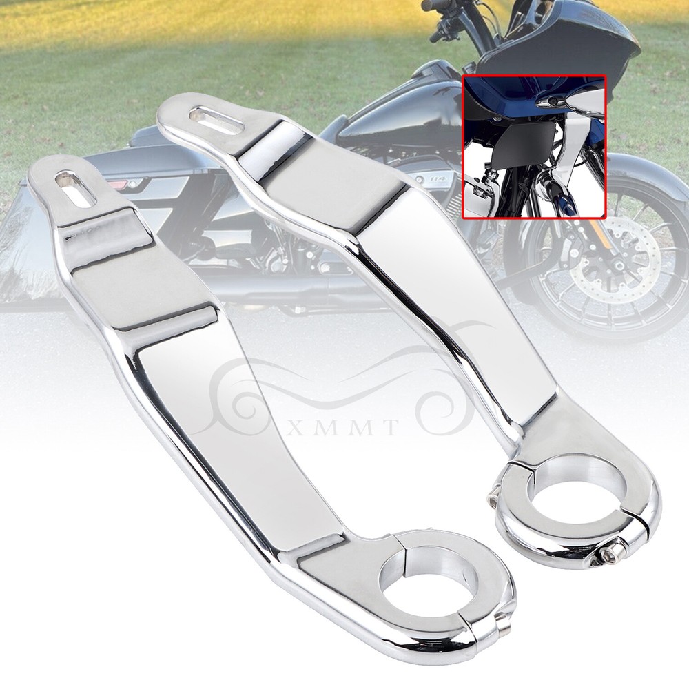 Chrome Left & Right Fairing Support Bracket Mount Kit For Harley Road Glide 15+