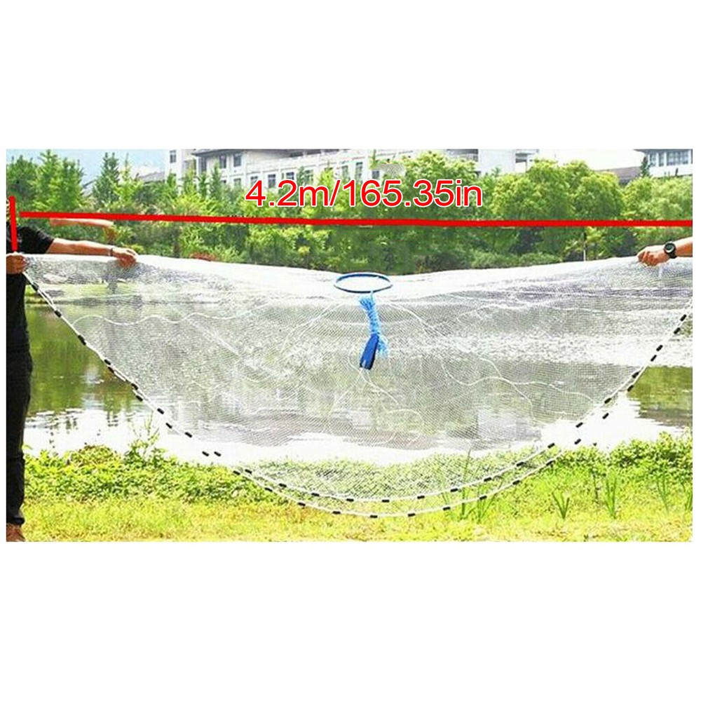 14ft Cast Net Quick Throw Mesh，Mesh Fishing Catch Net