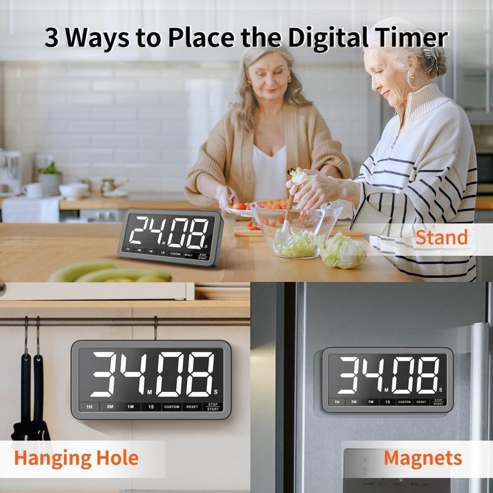 7.8” Digital Kitchen Timer - Extra Large Display for Effortless Time Management