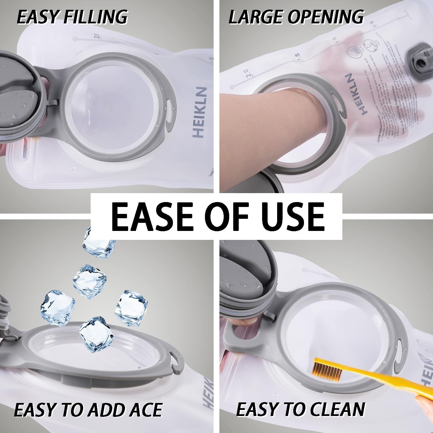 Hydration Bladder 1.5L-2L-3L,Leak Proof Water Reservoir, BPA Free 2L White