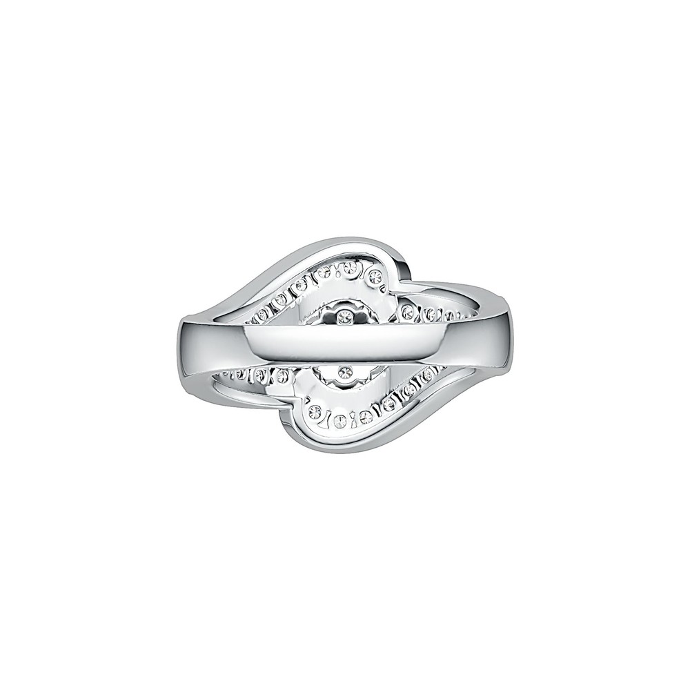Sterling Silver Ring Multi-Row with White Topaz or Moissanite