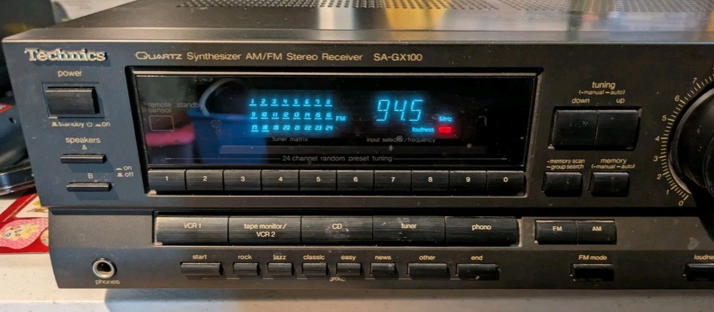 Technics Receiver Synthesizer SA-GX100 Working, Quartz, A/B Speaker