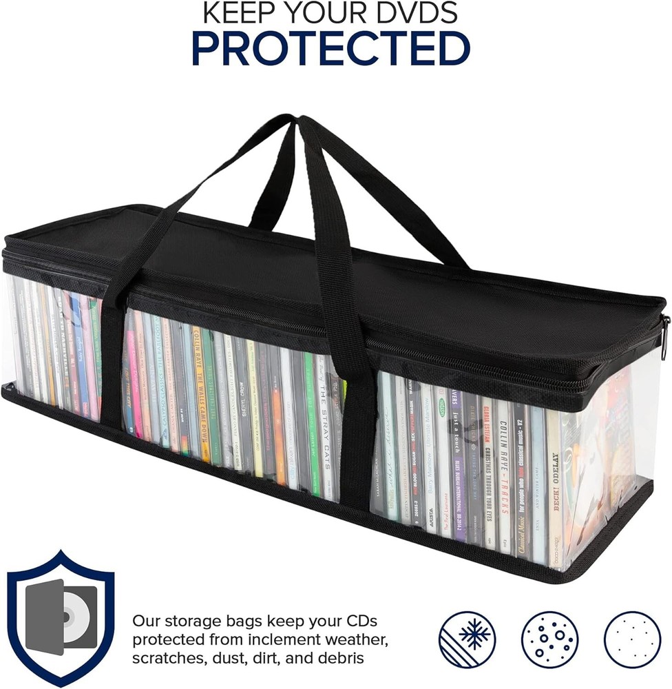 4 CD Storage Rack Box Holder Disk Case Media Display Space Store Organizer Black