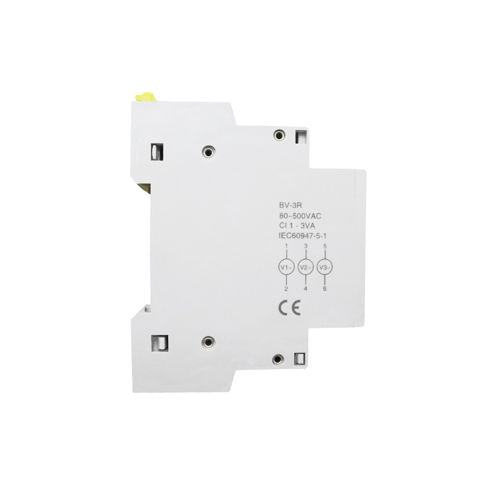 Three-Display Voltmeter Din Rail Three Phase Modular Voltage Meter AC80-500V