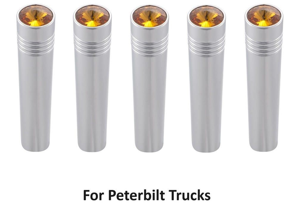 (Set/5) Amber Toggle Switch Extension 2-1/4" Long Chrome Metal For Peterbilt