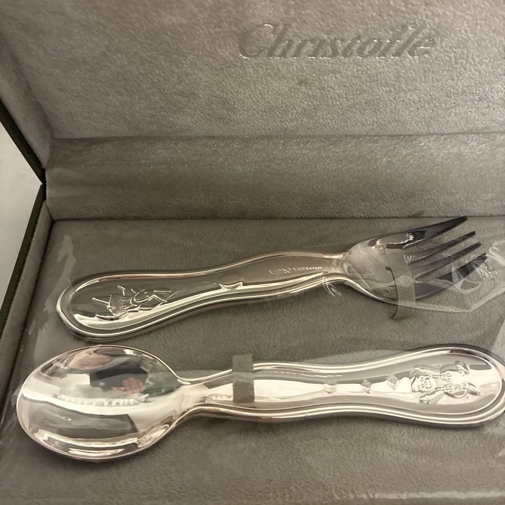 Christofle children's spoon and fork set