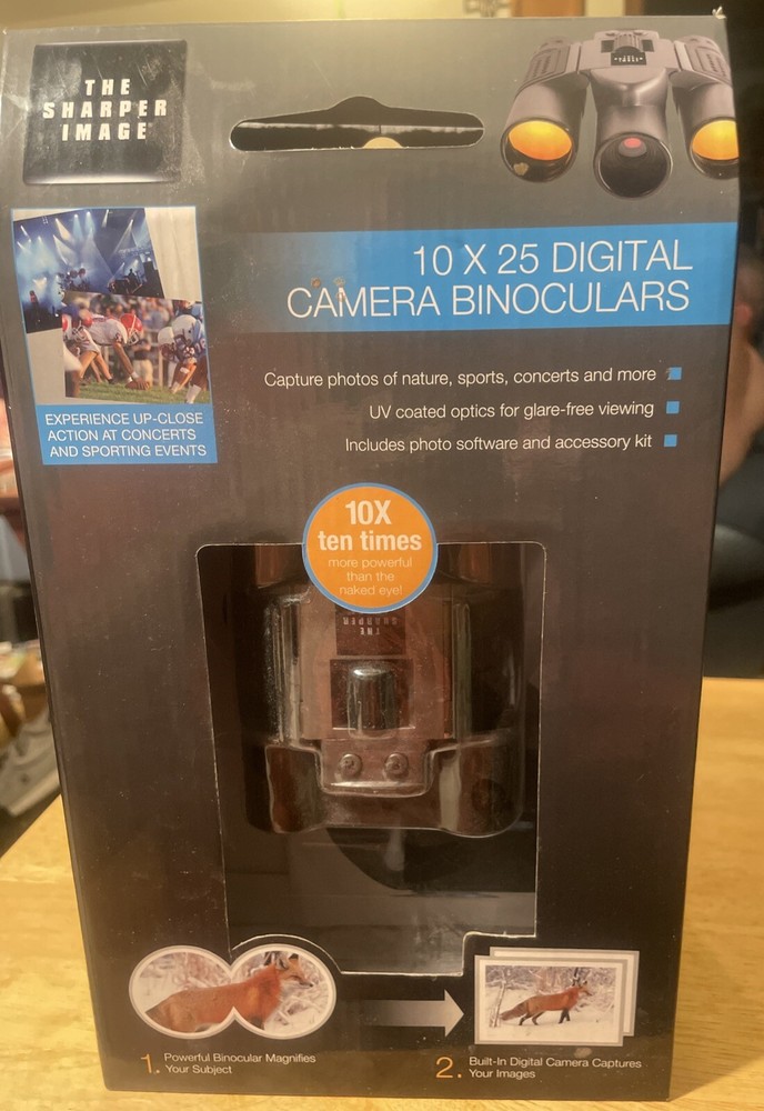 Sharper Image 10x25 Camera Binoculars New Open Box
