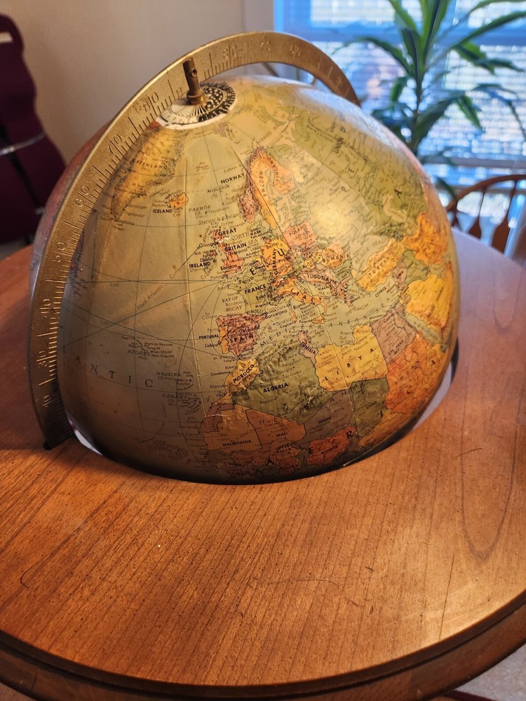 Vintage Replogle Stereo Relief 12” Globe USSR