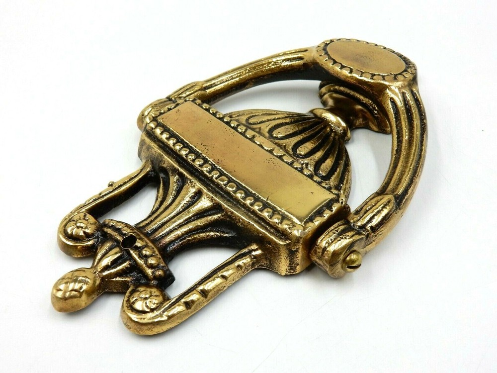 VINTAGE SOLID BRASS VIRGINIA STYLE BLANK MONOGRAM SPACE DOOR KNOCKER