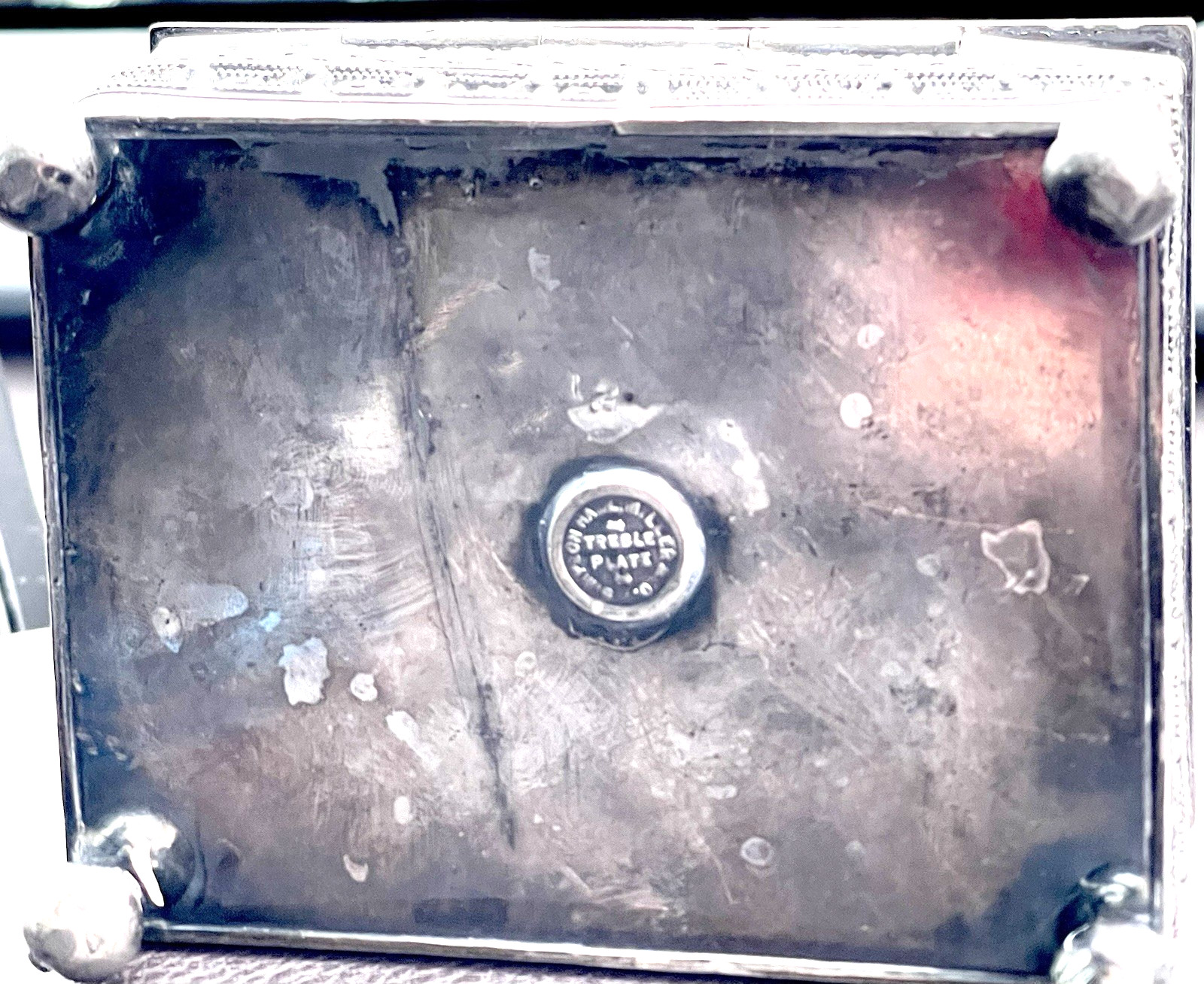 Antique Silver Plated Box w/ Fox or Dog On The Lid - Victorian or Art Deco-era☚☚