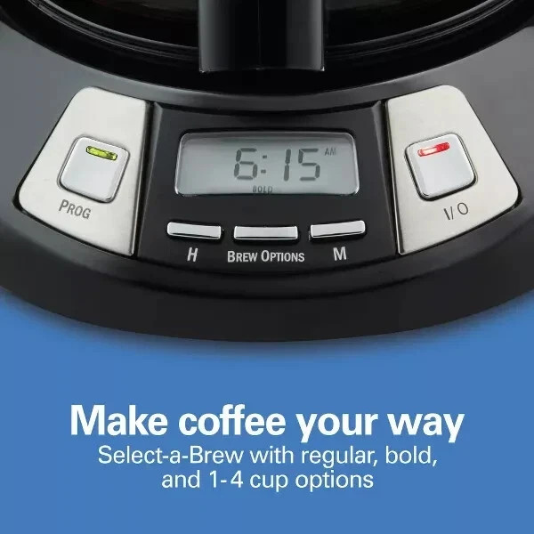 HAMILTON BEACH PROGRAMMABLE COFFEE MAKER 12 CUP CAPACITY W/AUTO PAUSE AND POUR