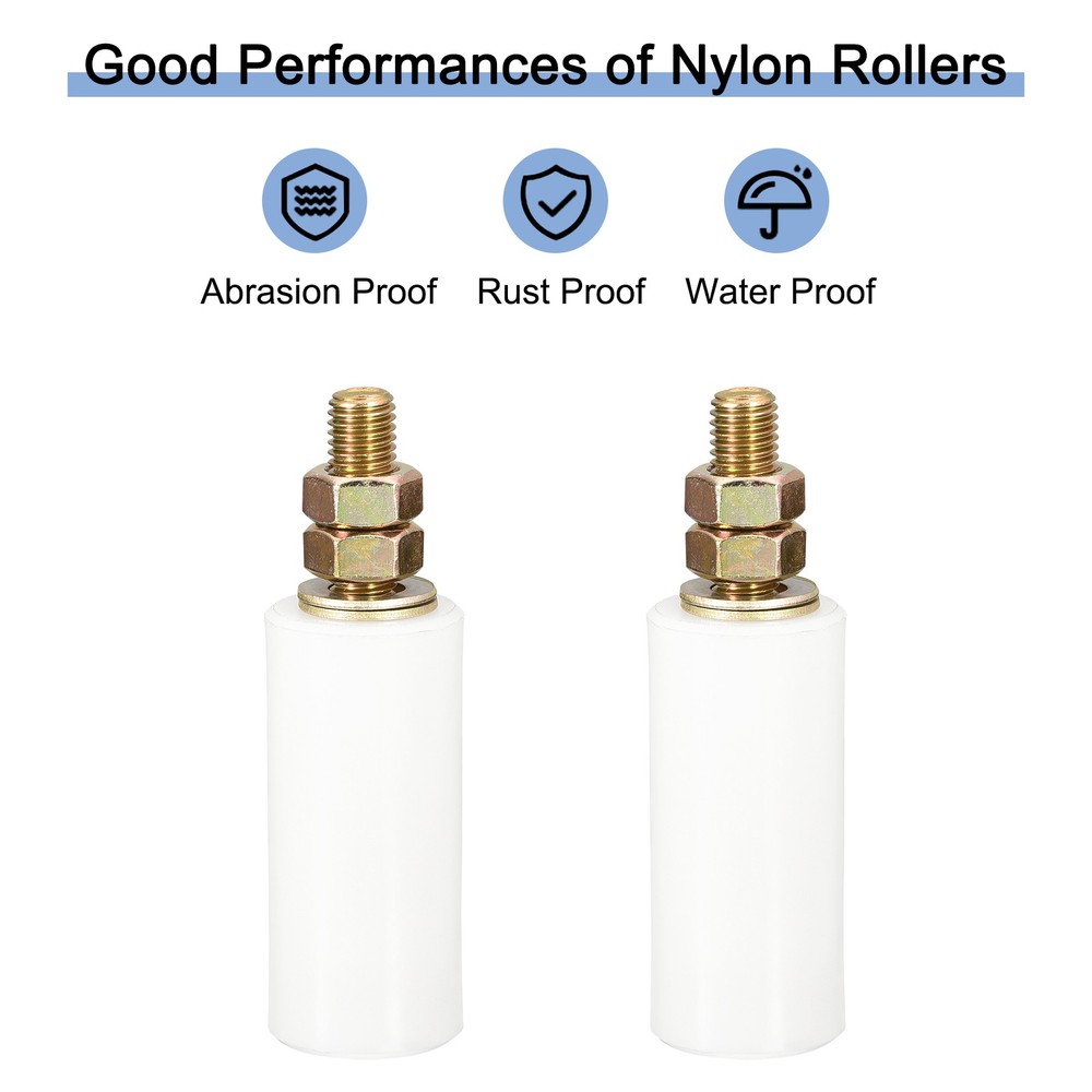 Slide Gate Guide Roller with L Post Bracket 3" Dual Rollers Gate White