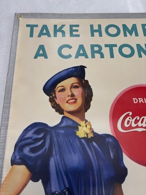 Coca Cola .25 cents vintage style wall banner Man Cave Garage art Classic Art