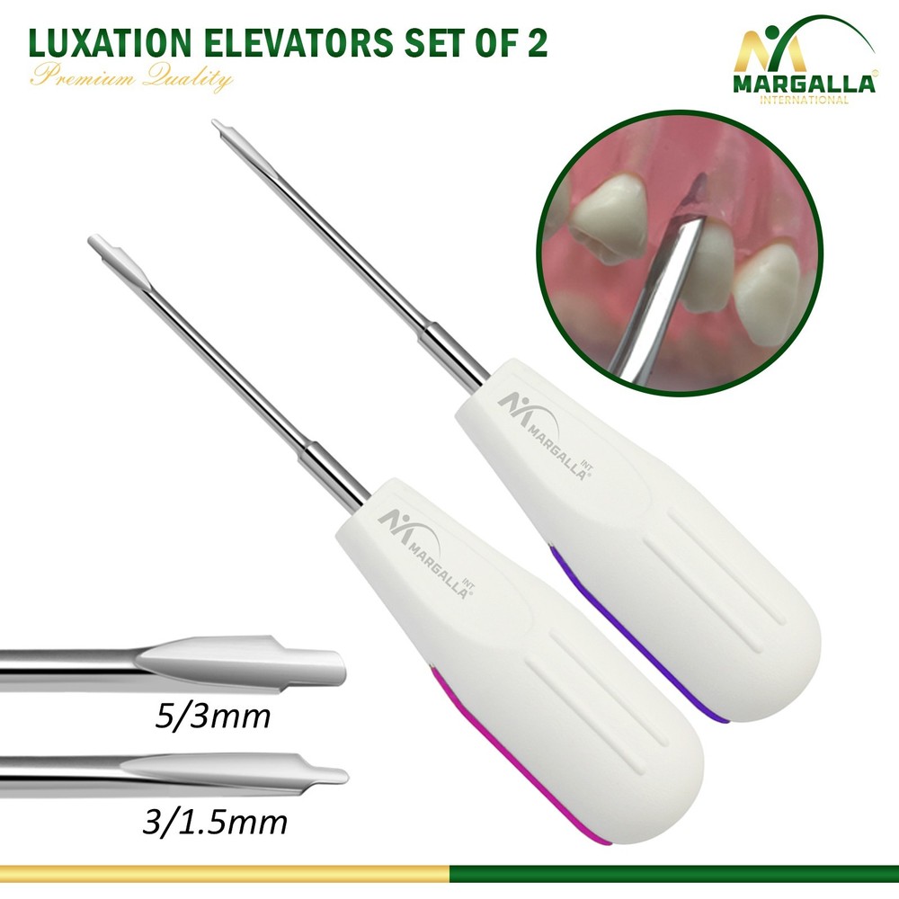 Plastic Handle Dental Luxating Root Tip Extraction Elevators Dual Edge Straight