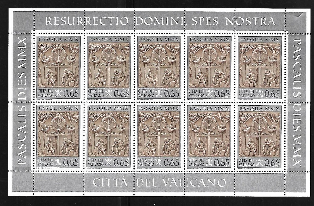 (FS476) Vatican Full sheets 2010 Easter 0.65MNH