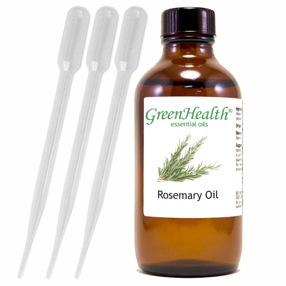 4 fl oz Rosemary Essential Oil (100% Pure & Natural) with 3 Free Droppers