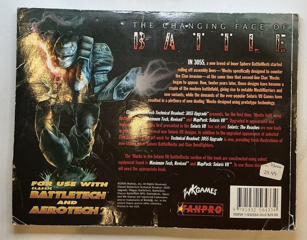 BattleTech FanPro 35006: Technical Readout 3055 Upgrade (2005)