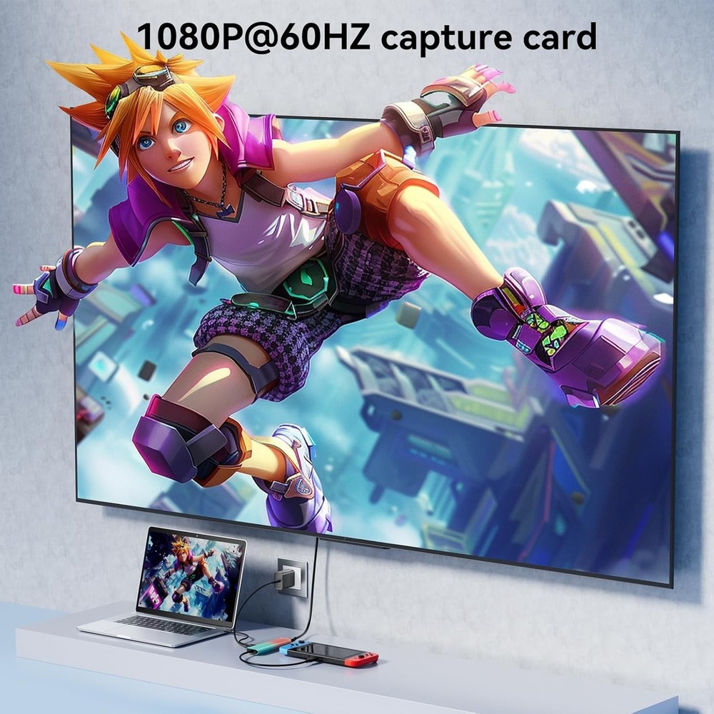 Versatile 100W USB-C Video Capture Card - Ideal for Streaming & Recording