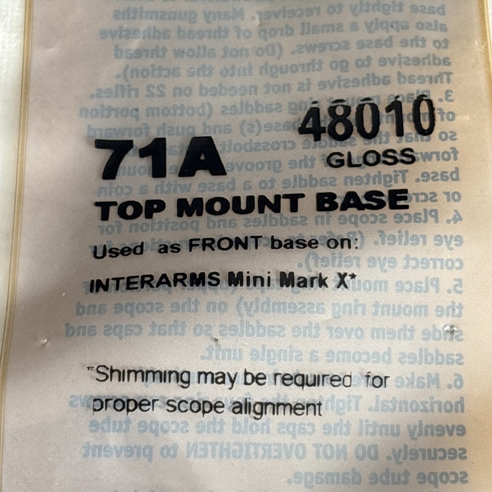 Weaver Top Mount Base #71A