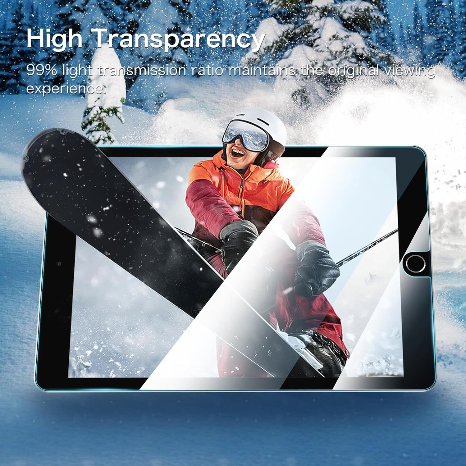 Tempered Glass Screen Protector for iPad 9th/8th/7th Gen 10.2 Inch Anti Scratch