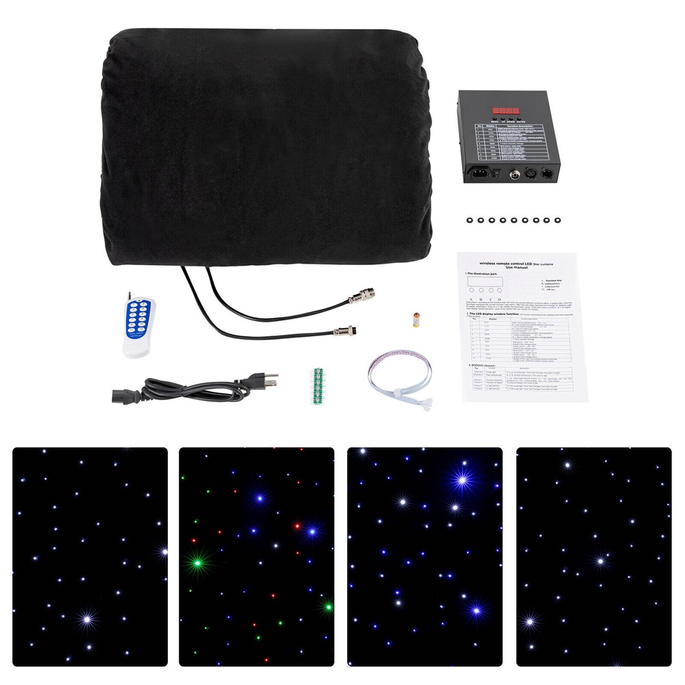 LED Stage Backdrop 20FTx10F LED Star Light Curtain Backdrops w/Remote Control