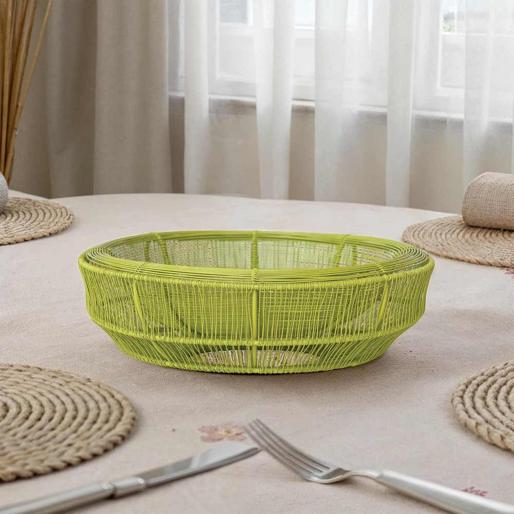 Metal Wire Double-Wall Bowl, Chartreuse