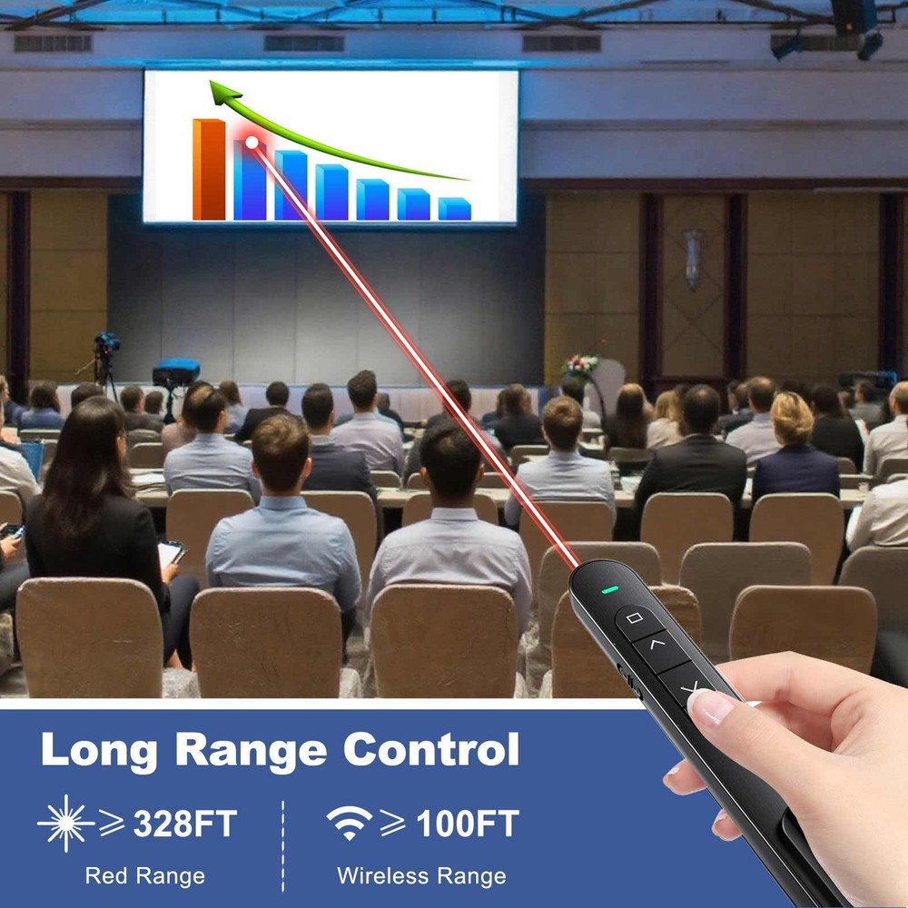 Wireless Presenter Remote for PowerPoint, Mac Windows - Slide Advancer