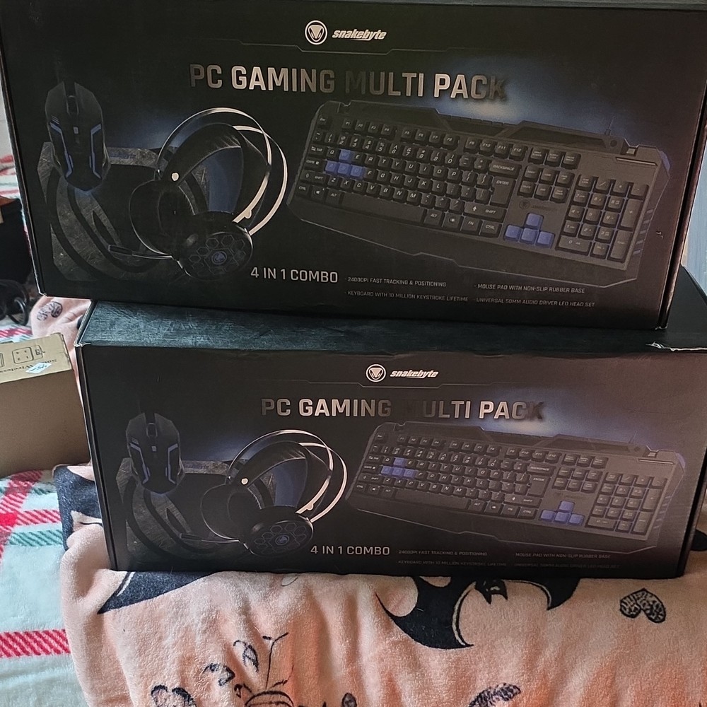 snakebyte PC Gaming Multi Pack 4in1 Combo Keyboard Mouse Headset Mousepad LED B…