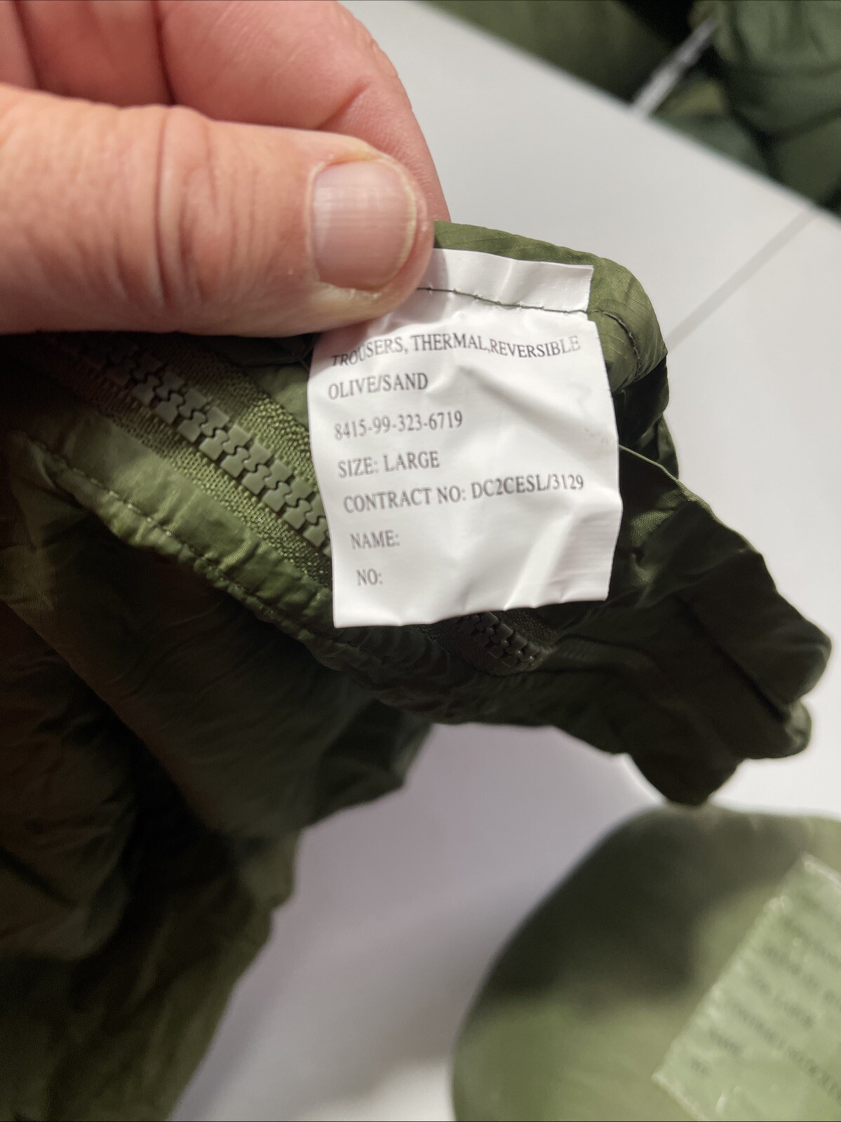 British Army Issue Thermal Softie ECW Trousers Size L Reversible Olive/ Sand