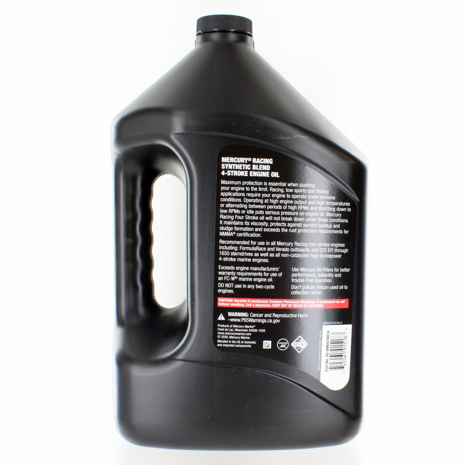 Mercury Marine/Mercruiser New OEM Synthetic Blend 4-Stroke (25W-50) Engine Oil,