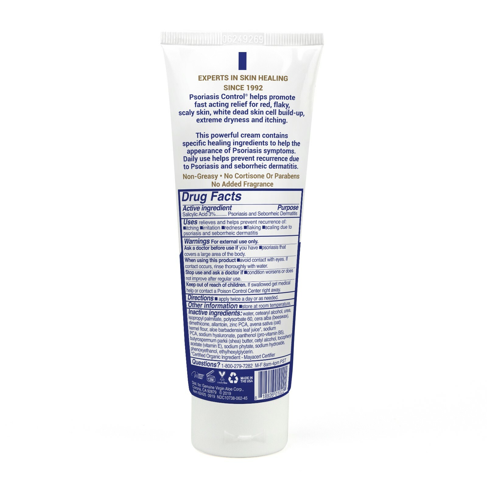 TriDerma Psoriasis Control Face and Body Cream, Cortisone-Free 4.2 Ounces