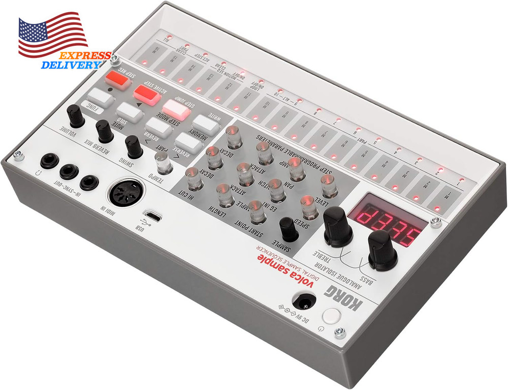 2 Digital Sample Sequencer Drum Machine W/Pattern Chain Mode & 16-Step Sequencer