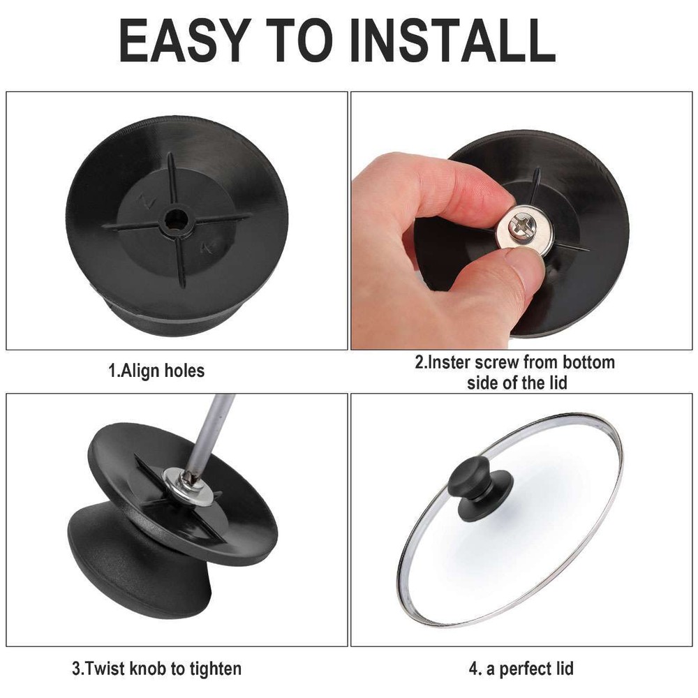 Pot Lid Knobs Handles Replacement Plastic Pan Lid Handle Crock Universal 2 PCS