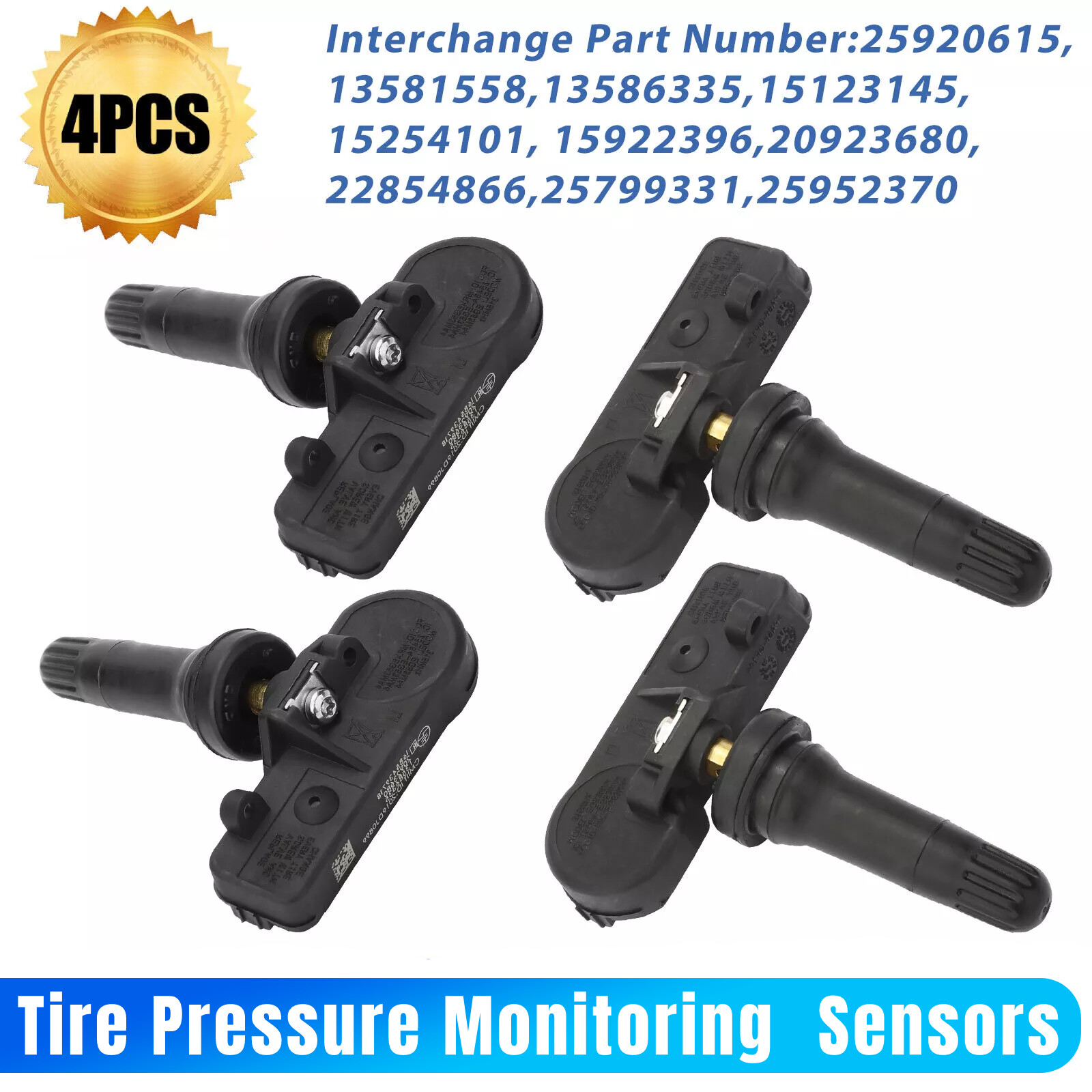 4X TPMS Tire Pressure Sensor 315Mhz for GMC Chevy Buick 20923680 13586335