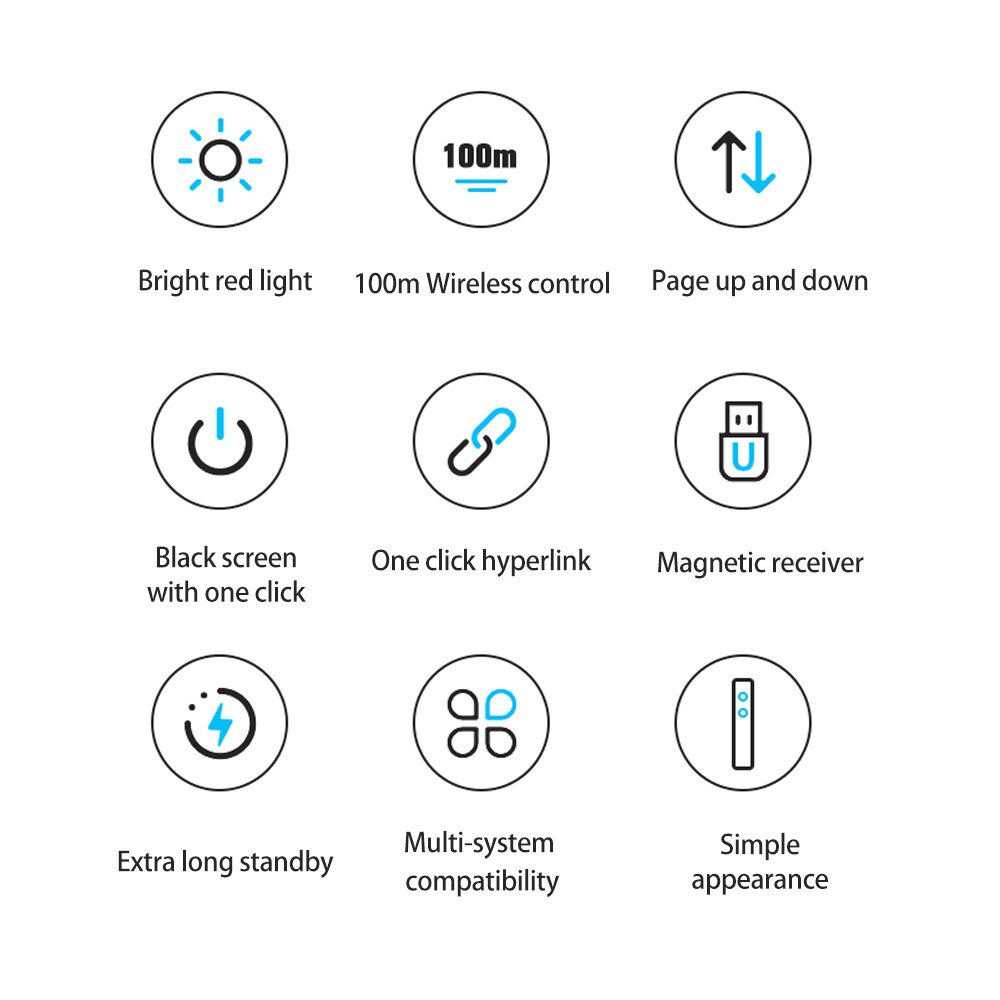 Laser Presentation Pointer 2.4G Wireless Demonstration Remote fr PowerPoint W2R6