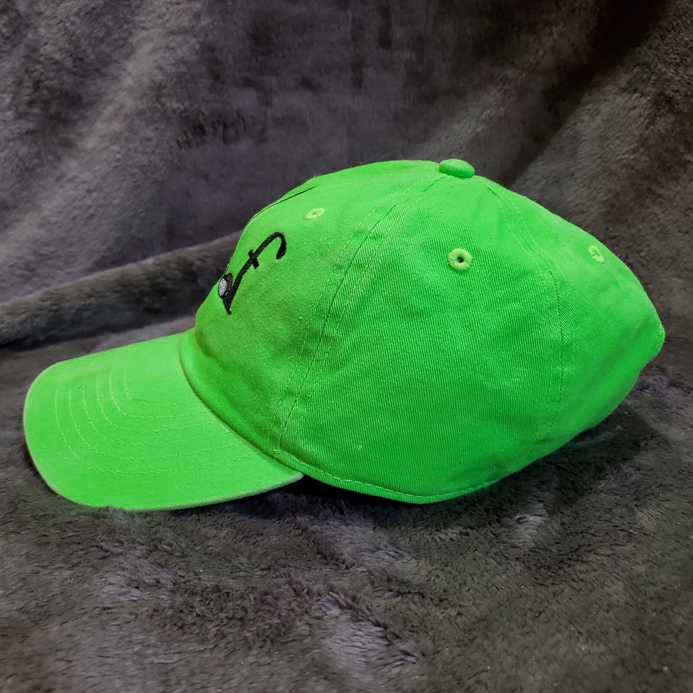 Lime Neon Green Golf Logo Embroidered Design Hat Cap Adjustable Strap