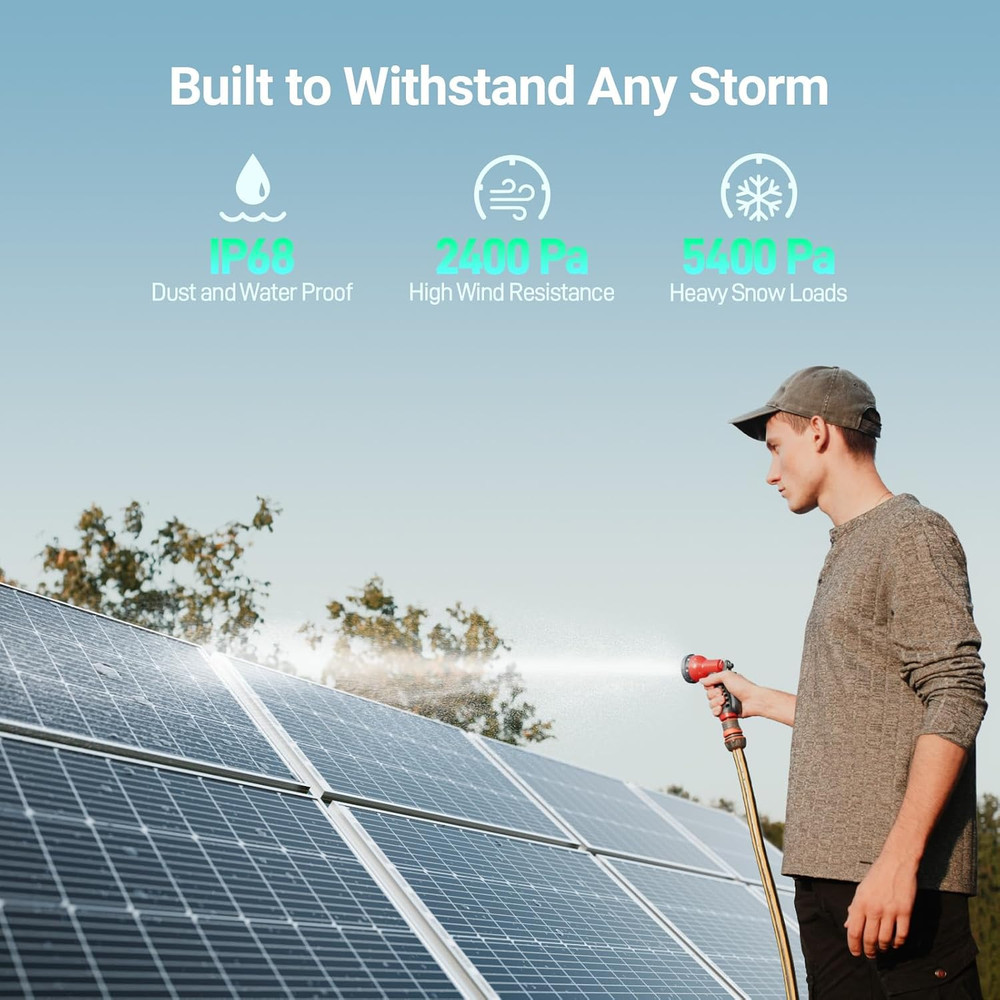 -100W 12V Monocrystalline Solar Panel, High Efficiency Module PV Power for Batte