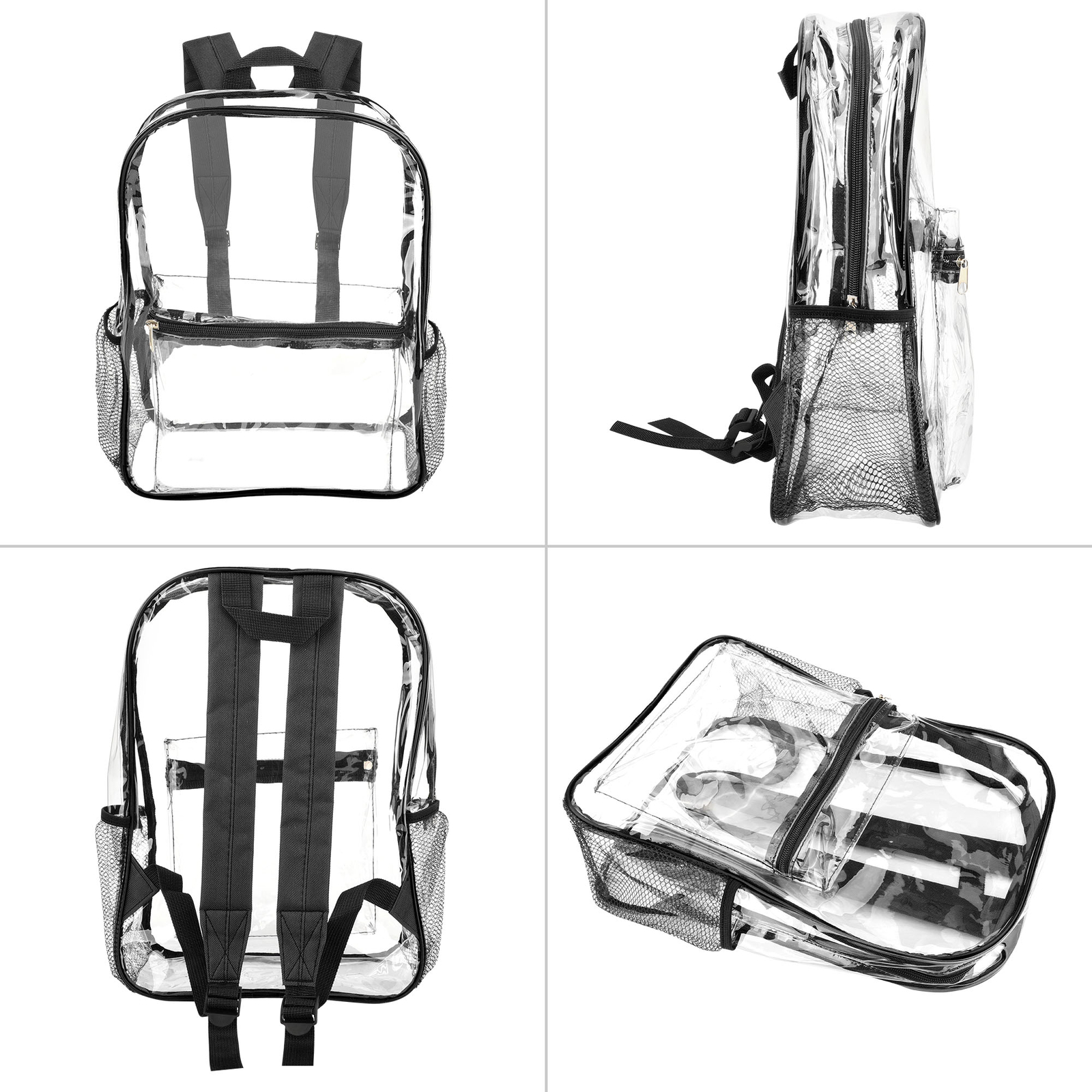 Heavy Duty Clear Backpack Waterproof Transparent Sling Bag See Through Book-bag