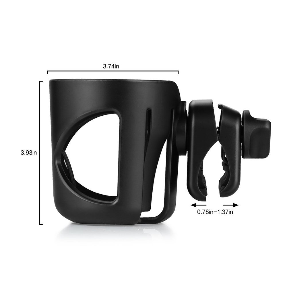 Universal Stroller Cup Holder with Hook - 360° Rotatable & Adjustable Clip
