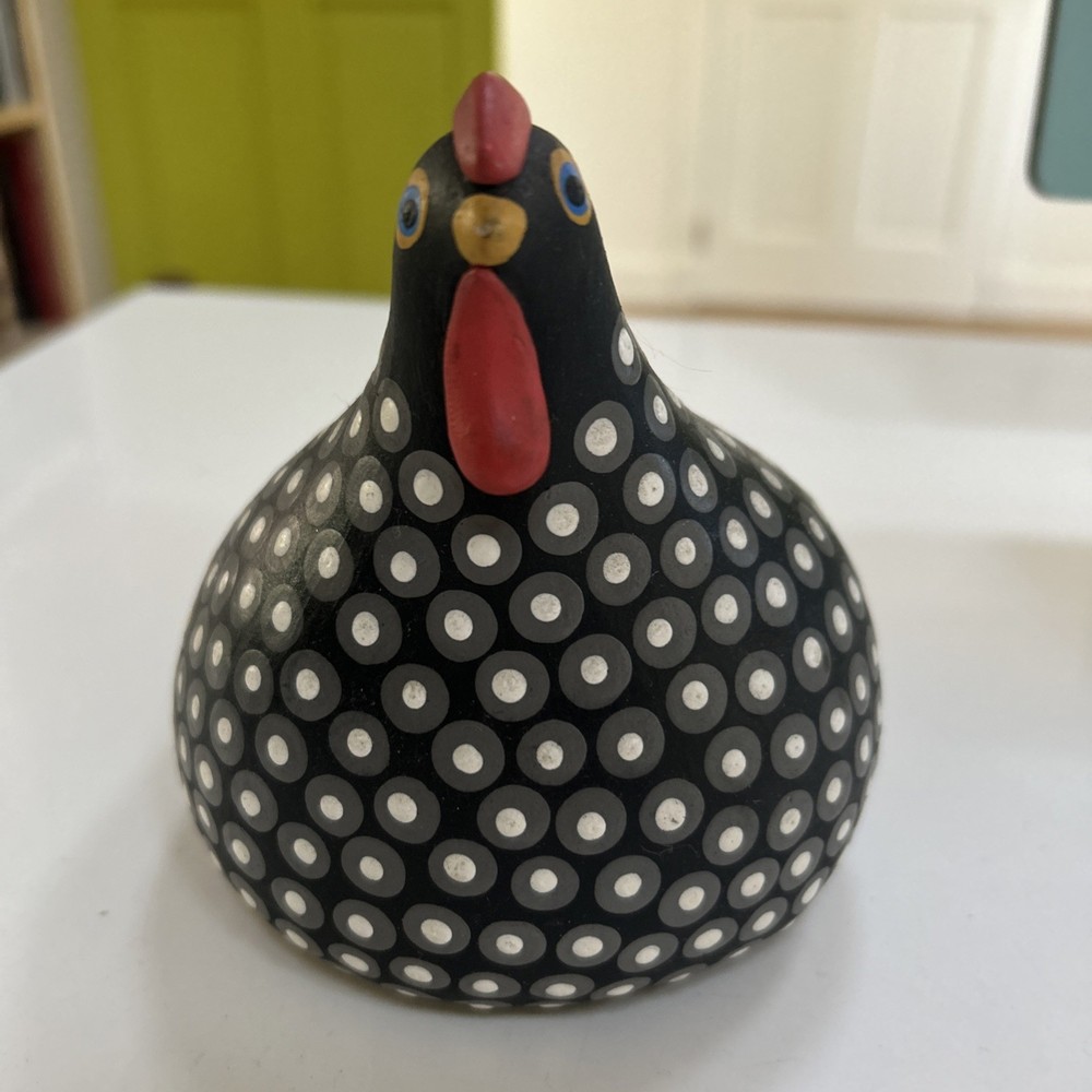 Hand Painted Ceramic Guinea Hen Figurine
