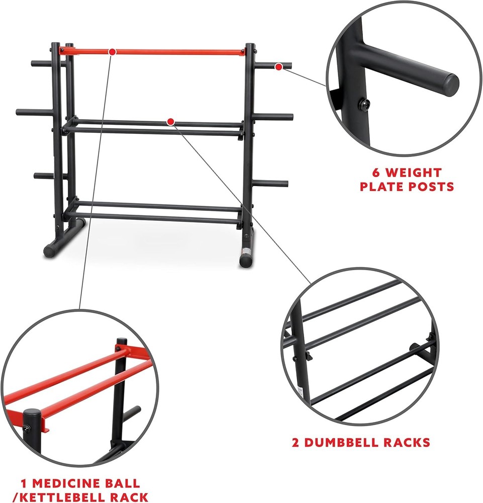 Efficient 3-Tier Weight Rack for Strength Training Equipment Organization