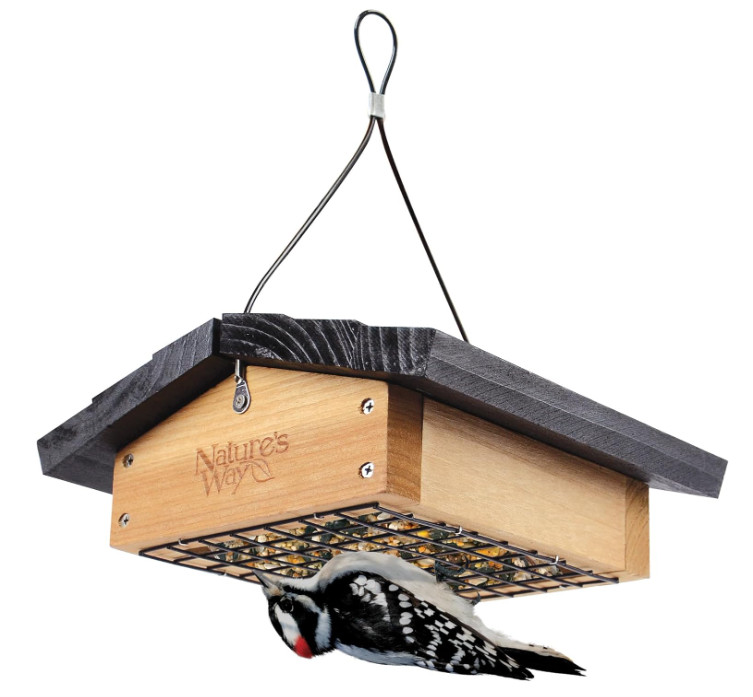 CWF2 Cedar Suet Upside-Down Bird Feeder, Black