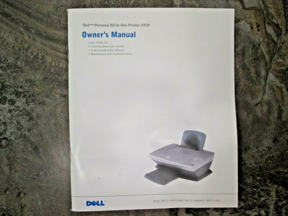 Owner's Manual DELL A920 Personal All-In-One Printer Quick Start User Guide EUC!