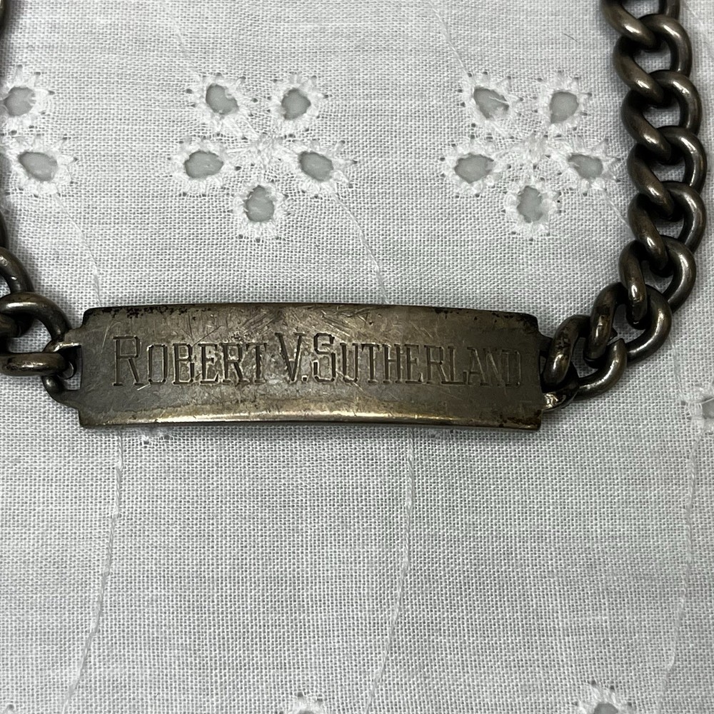 Vintage Sterling Silver WWII Navy Military ID Bracelet 27.5 grams