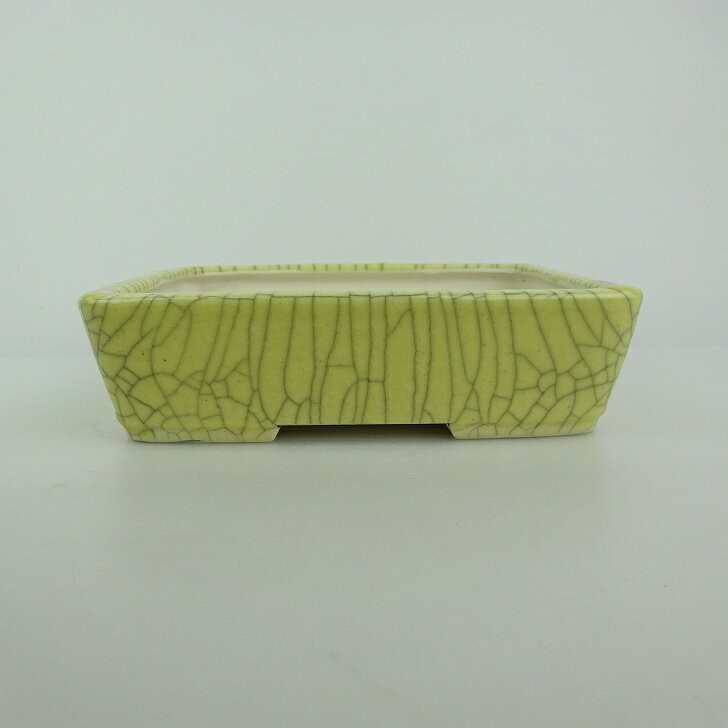 Used Seiko Bonsai Pot 5.9" Rectangular Ceramic Planter – Yellow