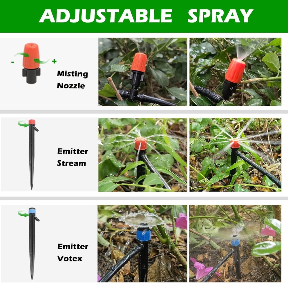 2-in-1 Drip Irrigation System, 250 Sq ft Coverage
