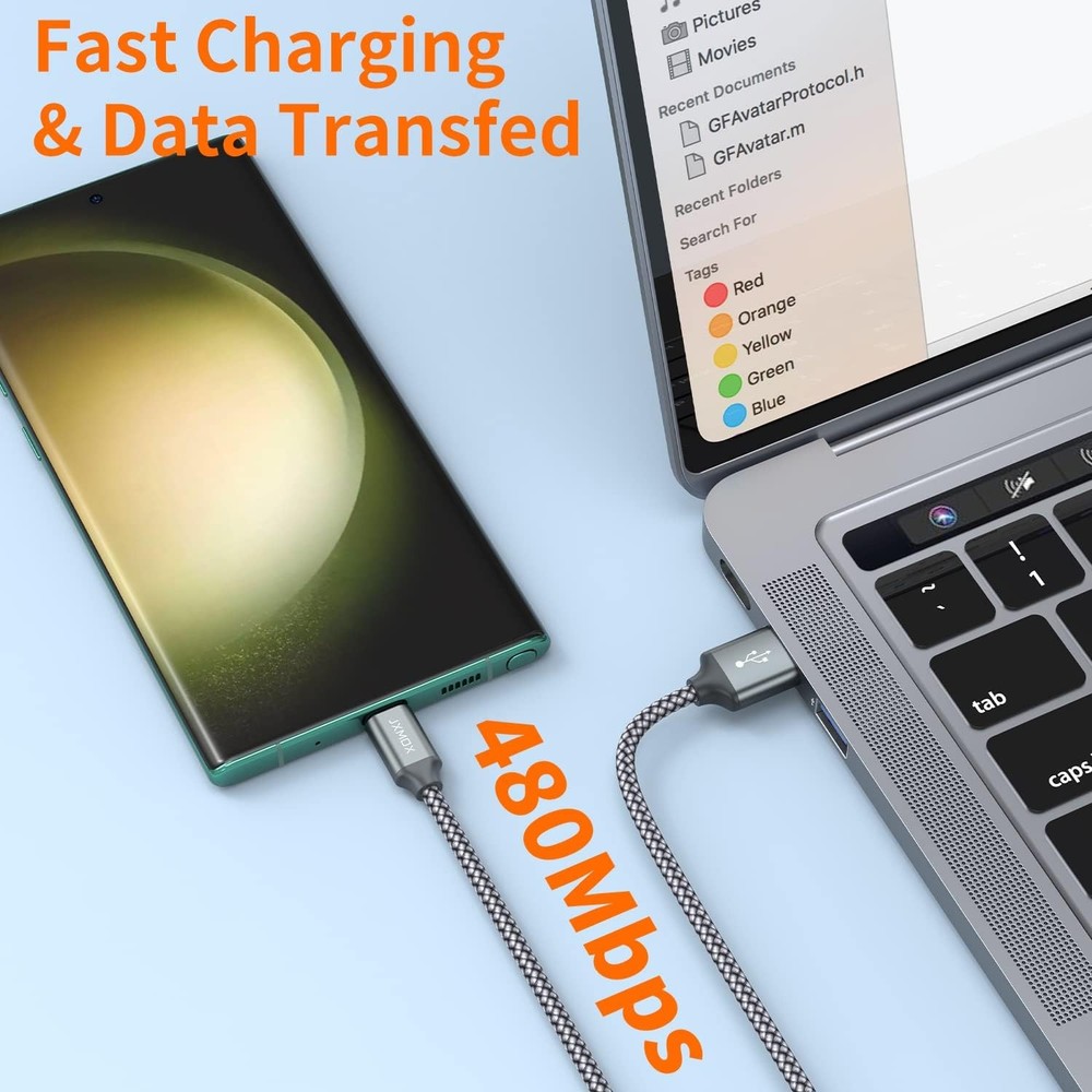 USB Type C Cable,USB A to C 3A Fast Charging (3.3ft 2-Pack) 3.3ft, Grey