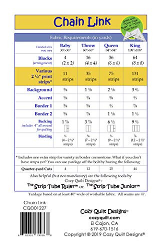 Cozy Quilt Designs 'Strip Club' Pattern - Chain Link (Includes Instructions