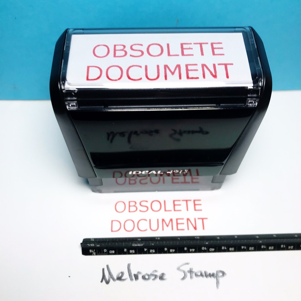 Obsolete Document Rubber Stamp Red Ink Self Inking Ideal 4913
