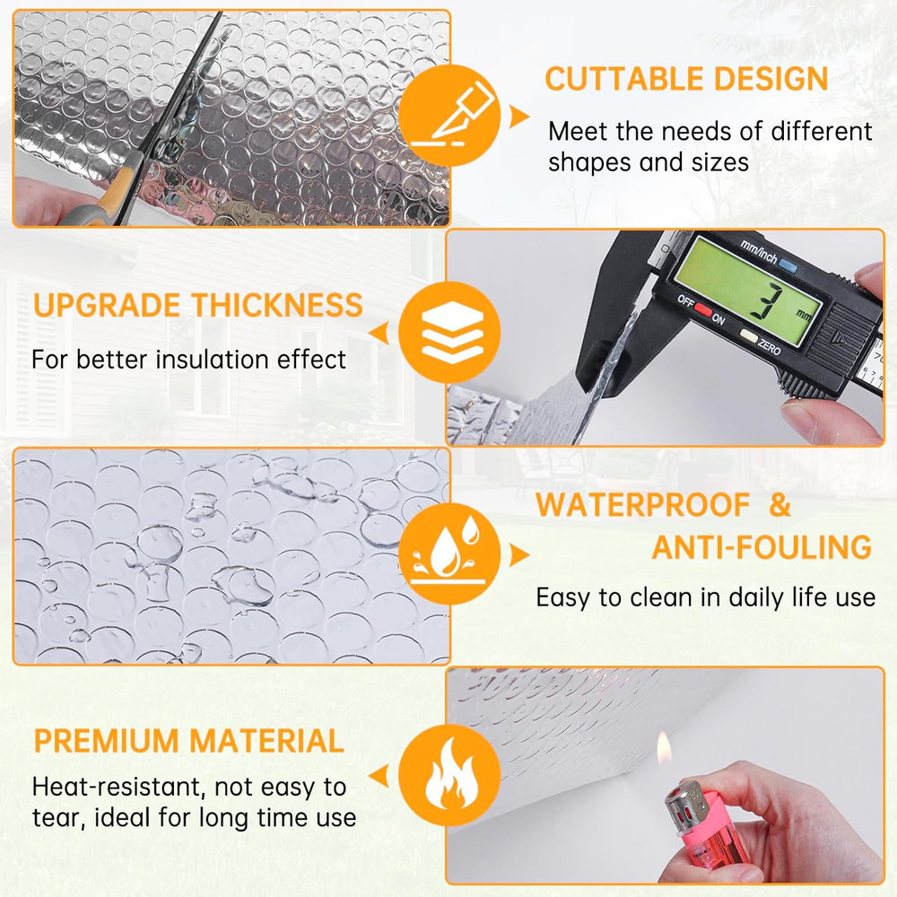 Reflective Foil Insulation, Double Reflective Bubble Insulation Sheet, Aluminum